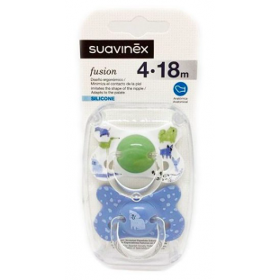 Suavinex Silicone T-Soother Anatomical Night 6-18 M 2 U