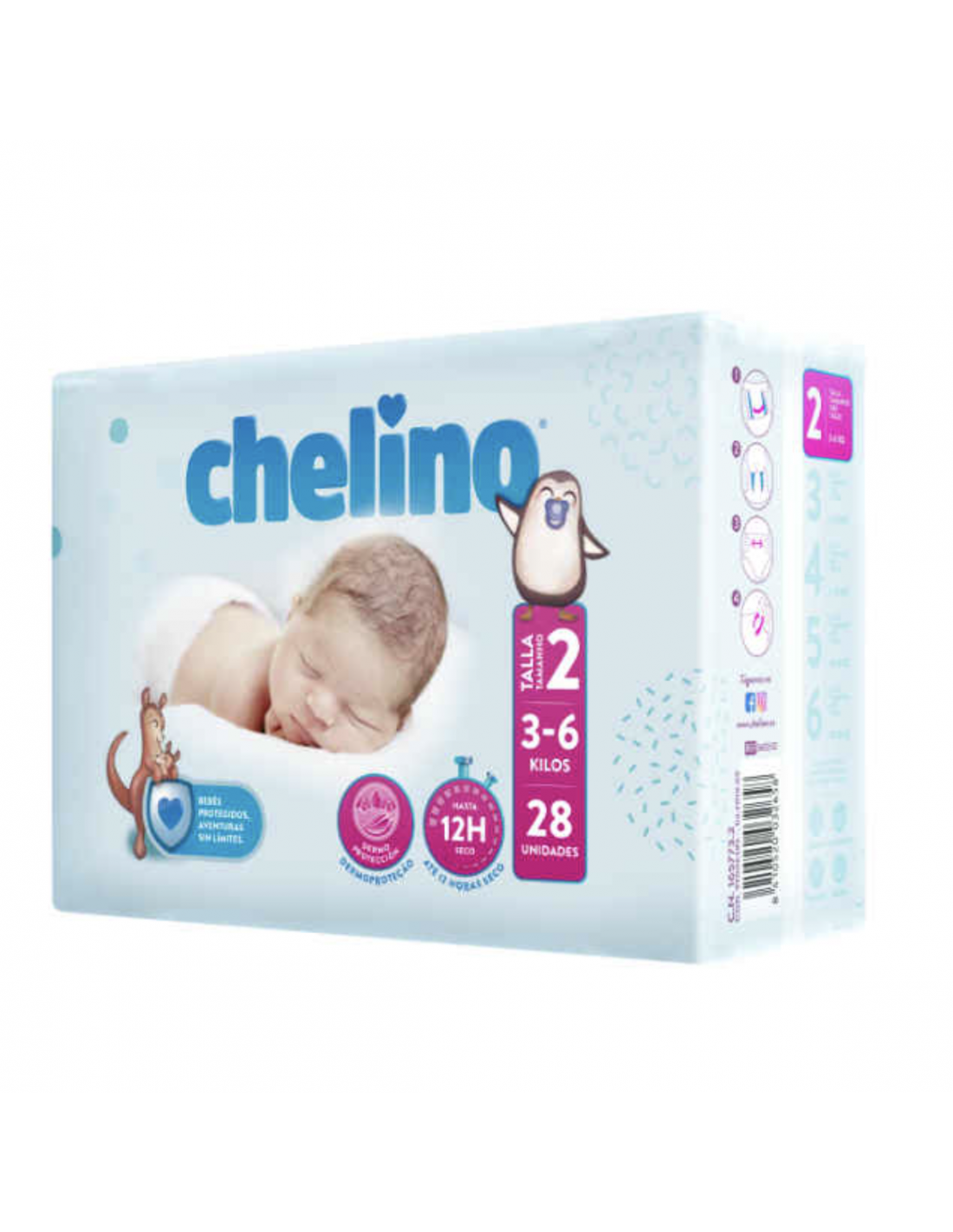 CHELINO talla 2 FASHION & LOVE PAÑAL INFANTIL 28 unidades